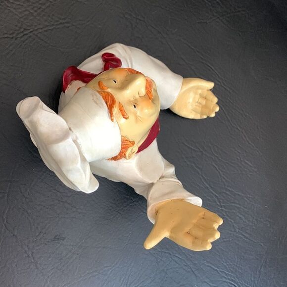 Pampered Italian Chef Wine Bottle Holder Ceramic Bust Red Neck Scarf White Hat - Picture 4 of 14